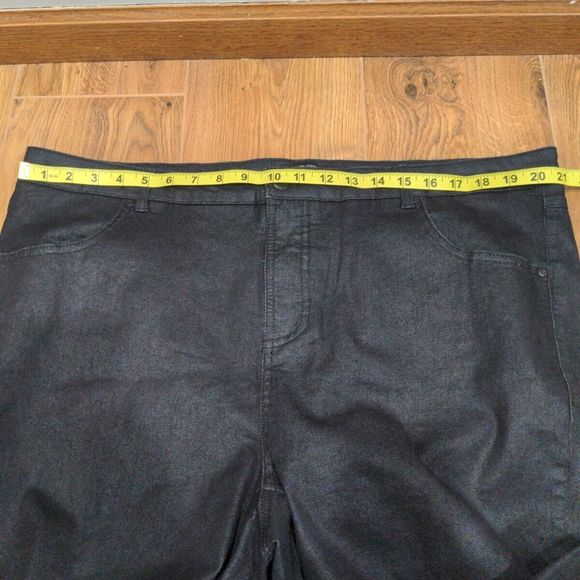 Universal Standard Meuse High Rise Resin Jeans Size 20 Metallic Sheen Ankle Zip - Picture 12 of 15